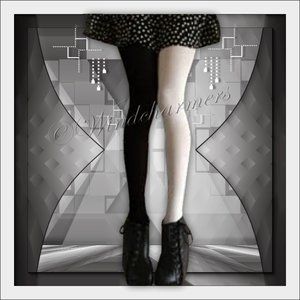 Patchwork Footed Tights Pantyhose Stockings
